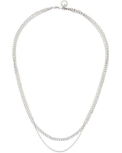A.P.C. White . Silver Minimal Necklace