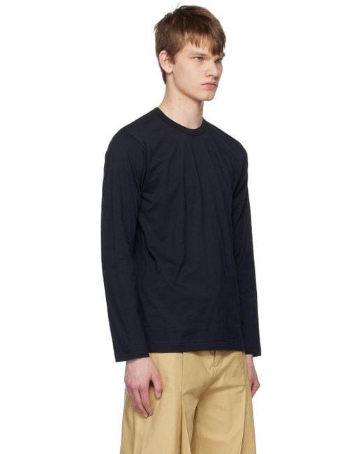 Comme des Garçons Blue Crewneck Long Sleeve T-Shirt for men