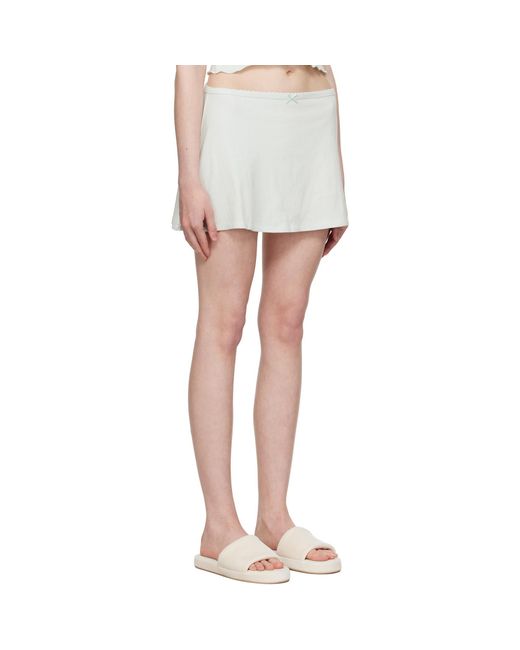 Skims White Drop Needle Pointelle Miniskirt
