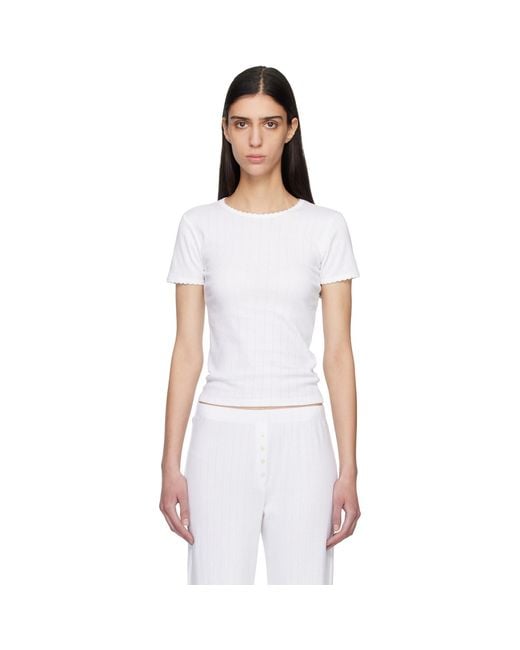 Leset Black Pointelle Slim Fit T-Shirt