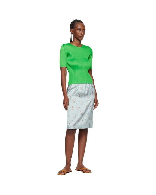 Pleats Please Issey Miyake Green Monthly Colors April T-Shirt