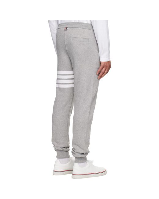 Thom Browne White Classic Loopback 4-Bar Sweatpants for men