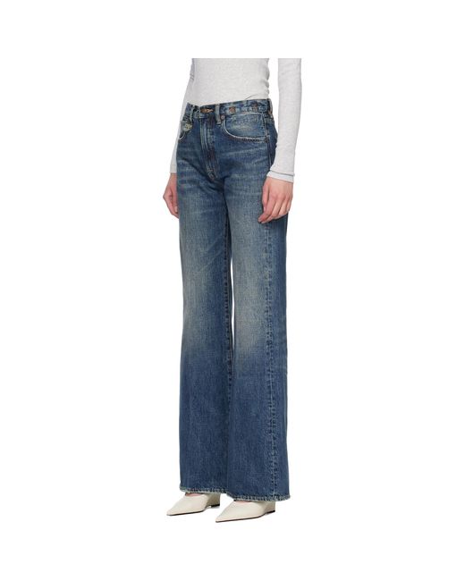 R13 Blue Flared High-Rise Jeans