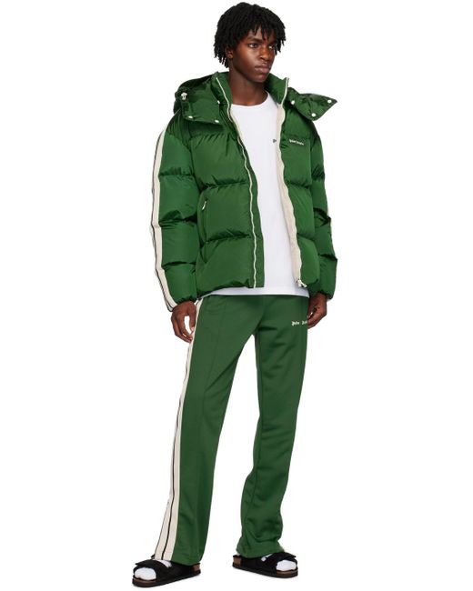 Palm Angels Green Down Jackets for men