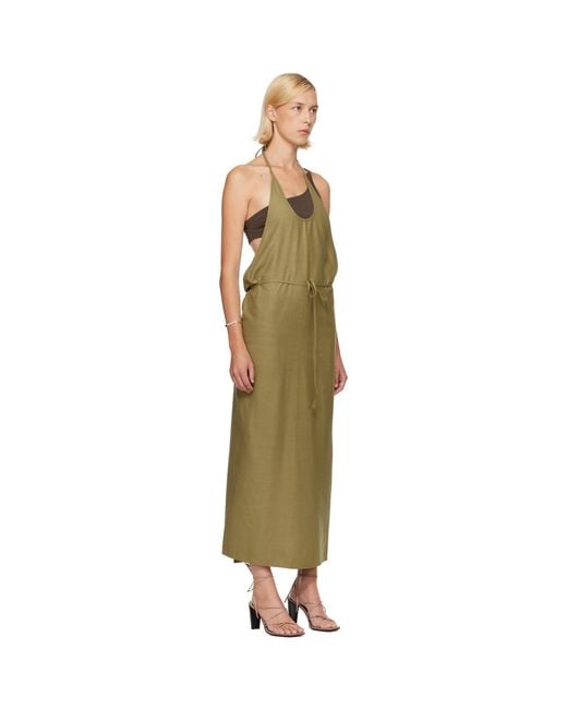 Baserange Green Apron Midi Dress