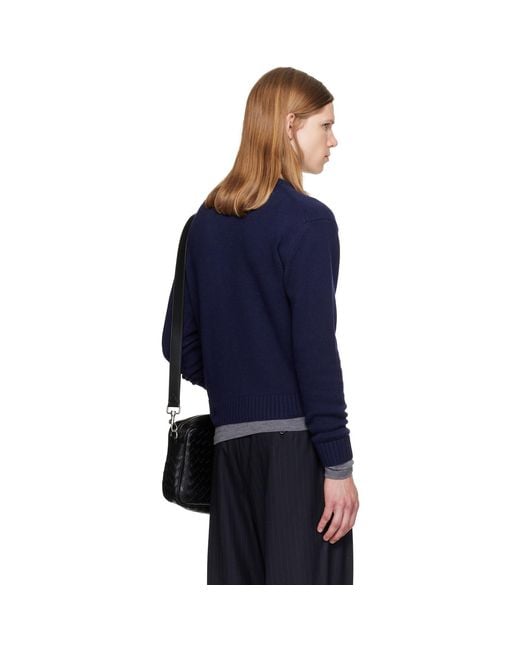 TONYWACK Blue Wool & Silk Layered Sweater for men