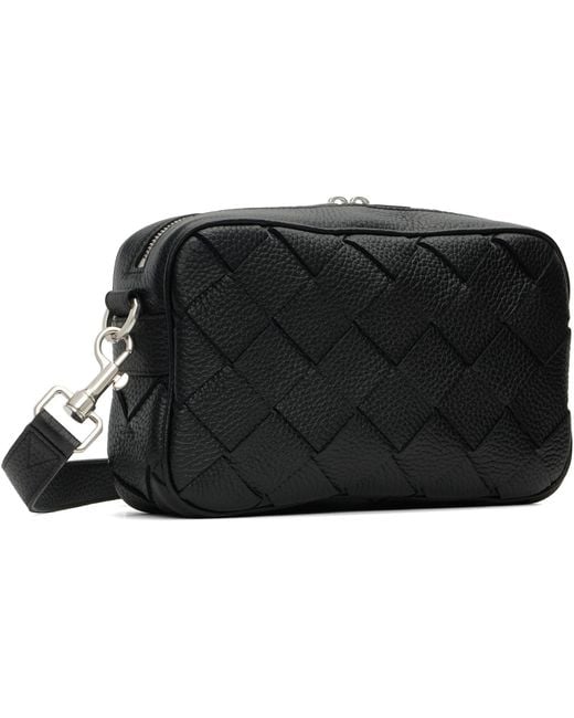 Bottega Veneta Black Small Intrecciato Camera Bag for men