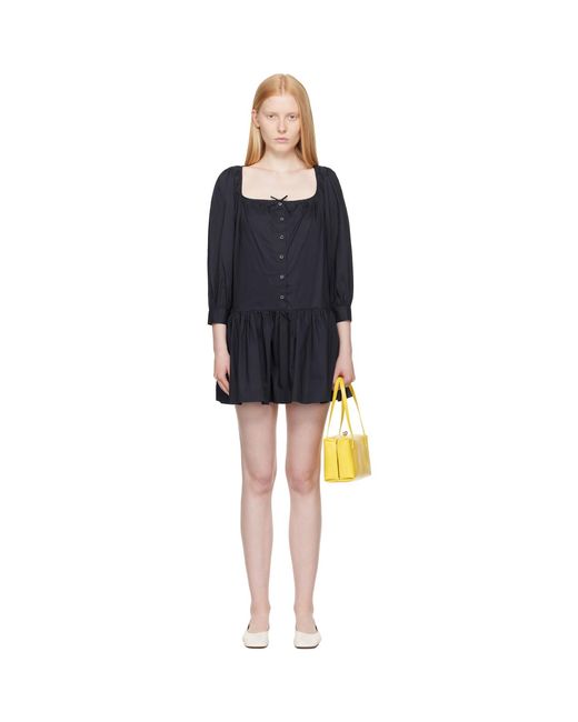 Sandy Liang Delia Minidress in Black | Lyst