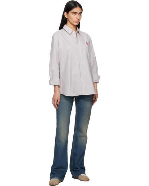 AMI トープ＆オフホワイト Ami De Coeur コットン ボタンダウンシャツ White