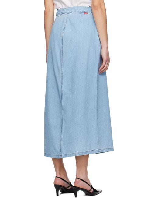Levi's Blue Column Wrap Denim Maxi Skirt