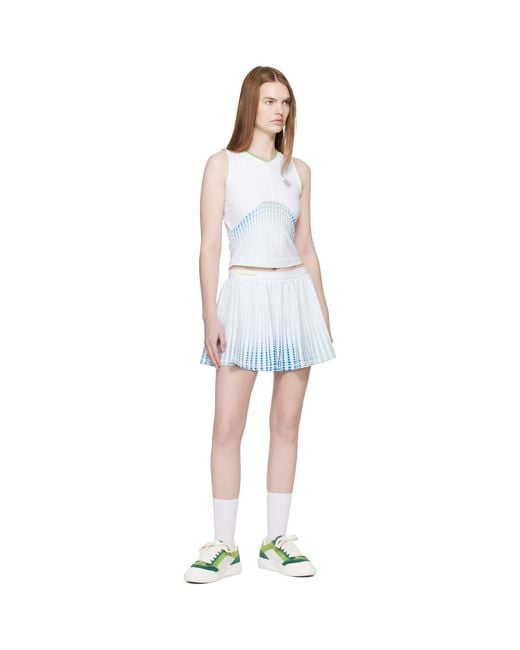 Casablanca Blue Tennis Printed Racer Miniskirt