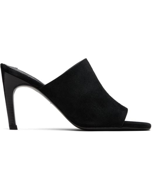 Totême  Black Velour-Leather Bandeau Mules