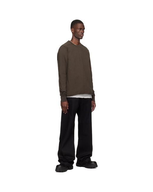 Rick Owens Black Temple Crewneck Sweatshirt for men