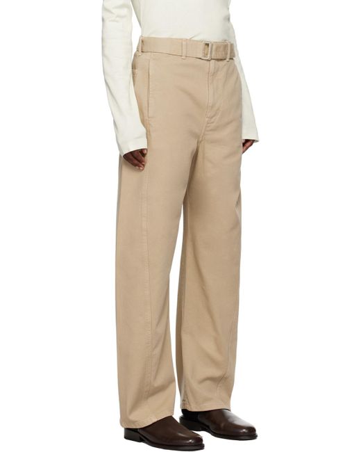 Lemaire Natural Ssense Exclusive Beige Twisted Belted Jeans for men