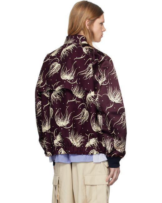 Blouson Aviateur Bourgogne À Motifs Fleuri Et À Pois Sacai pour homme en coloris Multicolor