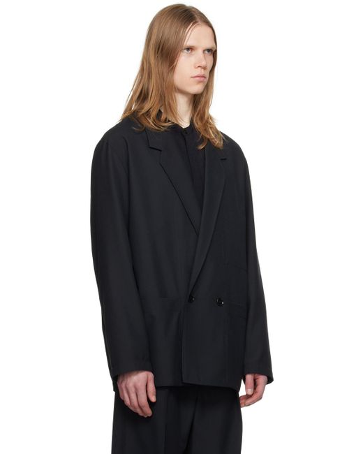 Lemaire Black Double Breasted Blazer for men