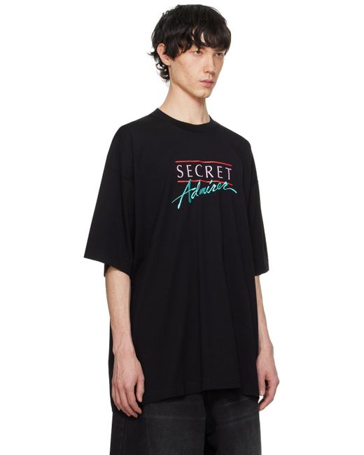 メンズ Vetements Secret Admirer Tシャツ Black