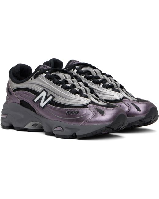 New Balance ブラック＆パープル 1000 スニーカー Black