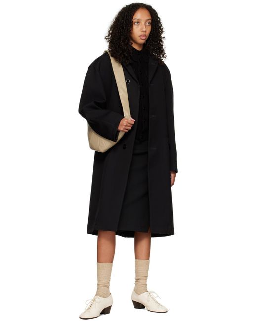 Lemaire Black Crombie Coat