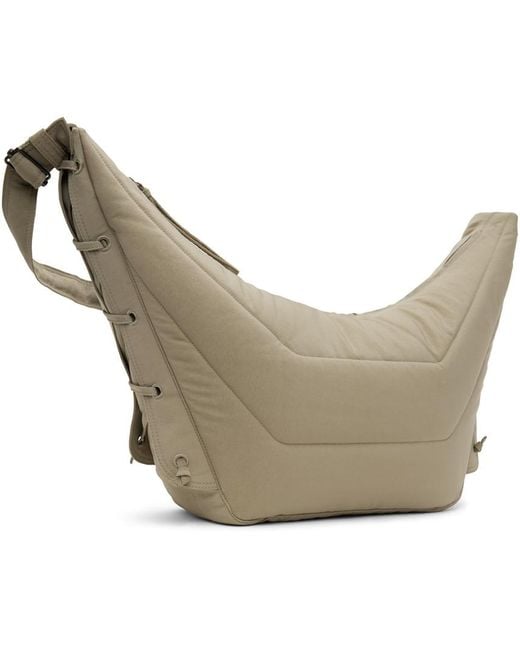 Lemaire White Taupe Large Soft Game Bag for men