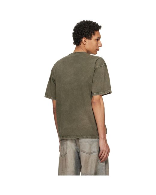 DIESEL Green Relaxed Cotton Oval D Applique T-Shirt for men