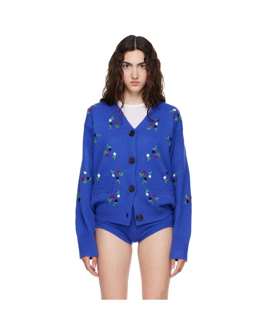 Marni Blue Floral Details Cardigan