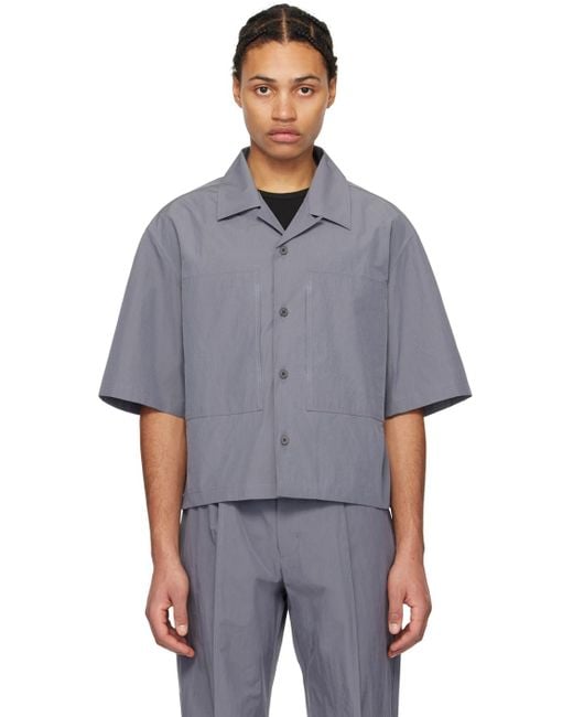 Amomento Blue Cropped Shirt for men