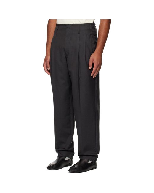 Lemaire Black Pleated Trousers for men