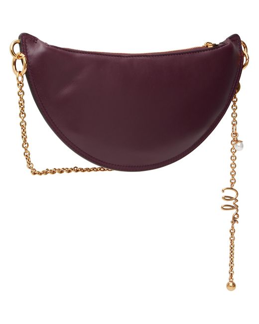 Chloé バーガンディ ミニ Icons' ソフトレザー ショルダーバッグ Purple