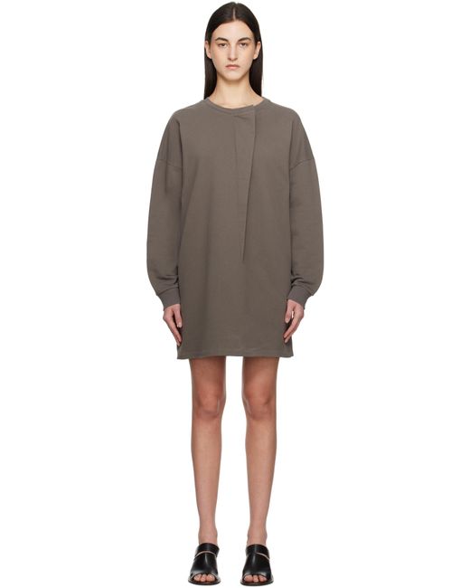 Robe Courte De Survêtement Brune En Jersey À Plis MM6 by Maison Martin Margiela en coloris Black