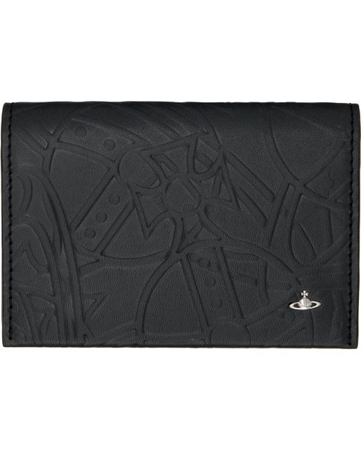 Vivienne Westwood Black Tangled Orb Flap Card Holder for men