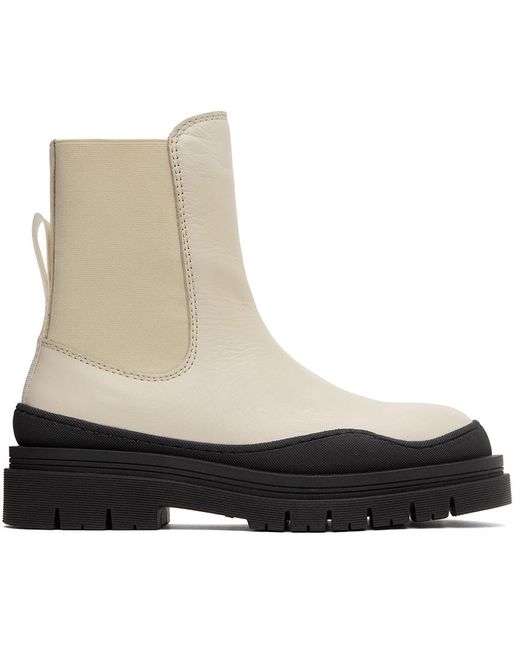 See By Chloé Leather Off- Alli Chelsea Boots in Natural | Lyst