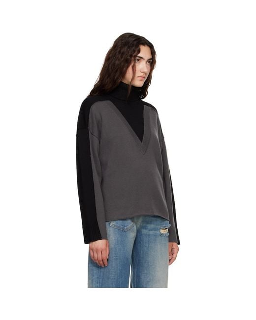 MM6 by Maison Margiela Black Trompe L'Oeil Turtleneck