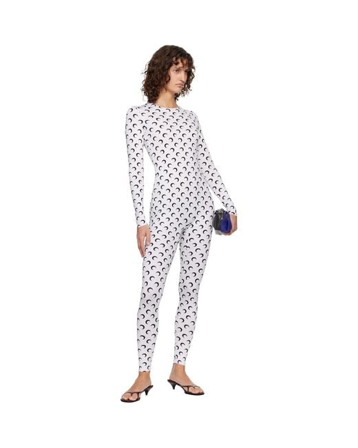 MARINE SERRE Black Recycled Jersey Moon Jumpsuit