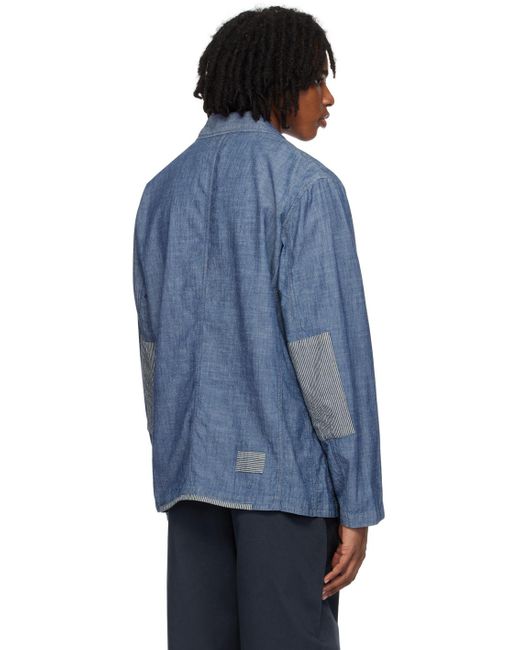 Universal Works Blue Patched Bakers Jacket for men