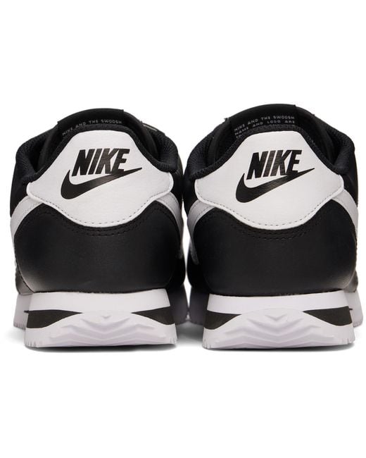 Nike Black Cortez Leather Sneakers for men