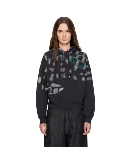 Eckhaus Latta Black Garment-Dyed Hoodie