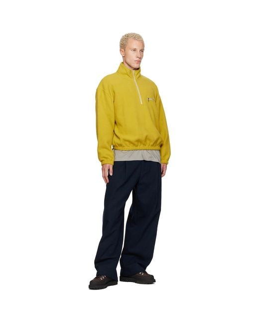 Rier Yellow Polar Fleece Sweater for men