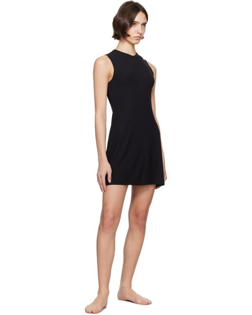 Skims Black Soft Lounge V Neck Tank Minidress