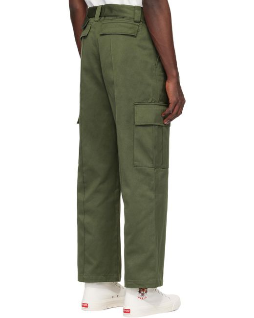 KENZO Green Belted Cargo Pants for men