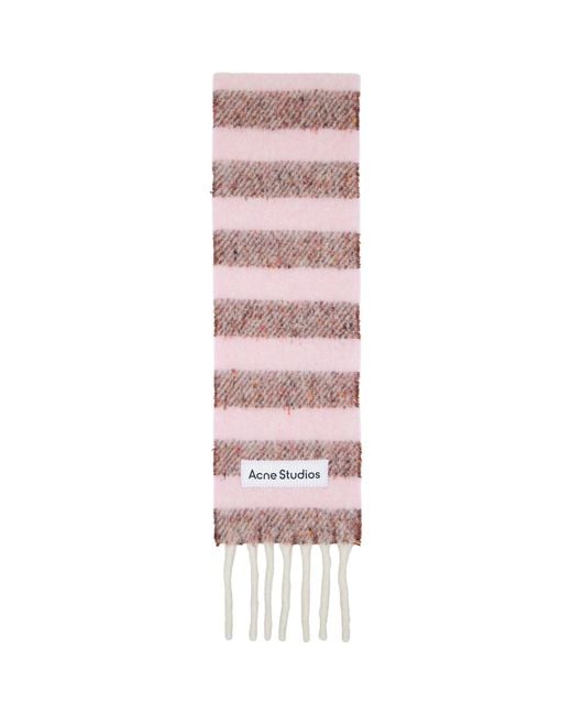 Acne Multicolor Fringed Wool Skinny Scarf