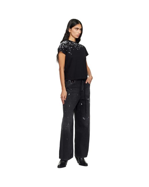 MM6 by Maison Margiela Black Cotton Jersey T-Shirt