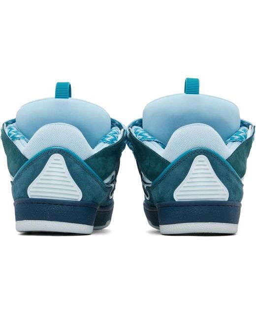 Lanvin Blue Bicolor Curb Sneakers for men