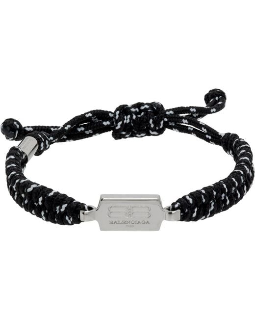 Balenciaga Black Saint-Germain Lace Bracelet for men
