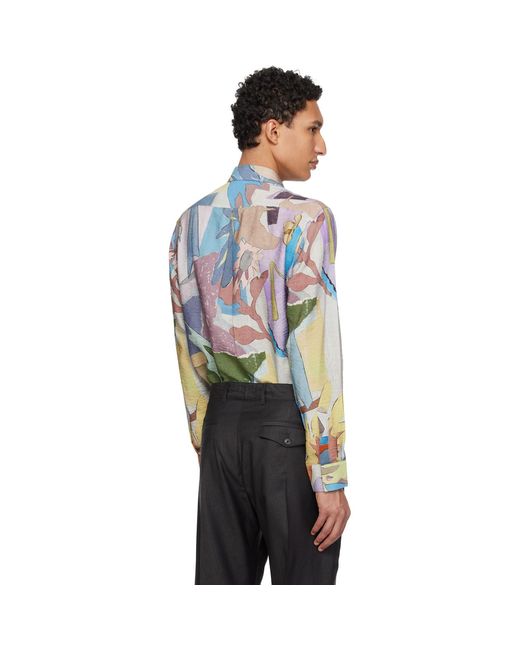 Paul Smith Black 'River Collage' Viscose-Blend Shirt for men