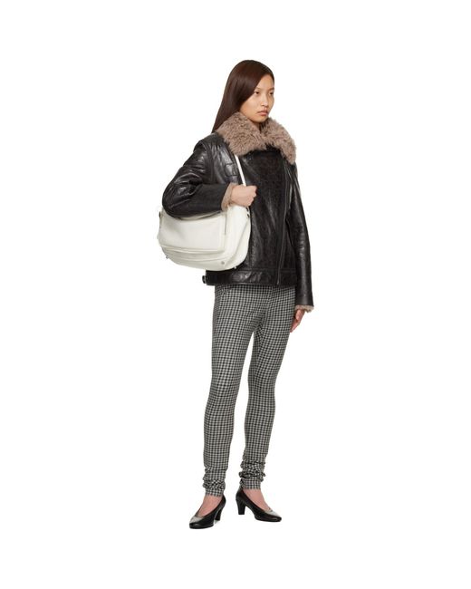 Acne Black Leather Shearling Jacket