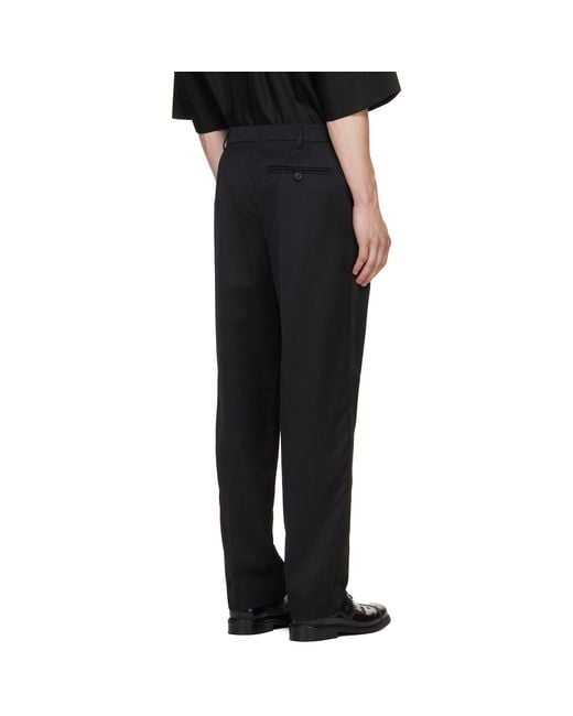 Simone Rocha Black Straight Leg Tux Trousers for men