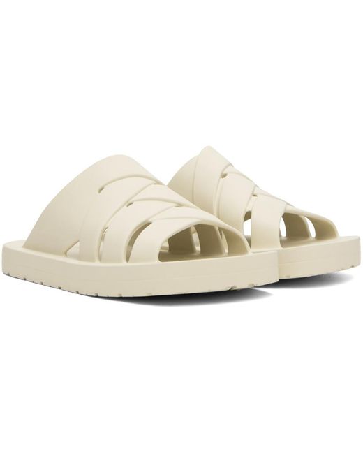 Bottega Veneta Black Off-white Slip-on Sandals for men