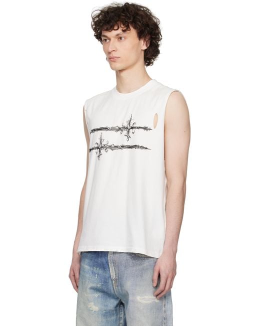 THUG CLUB Cross T Sleeveless Tank Top in White for Men | Lyst