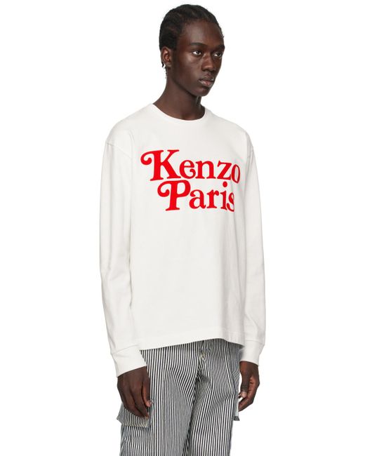 KENZO Black Off-white Paris Verdy Edition Long Sleeve T-shirt for men